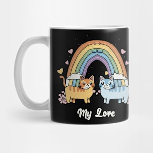 My Rainbow Cat is My Valentine Mug